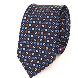NAVY BLUE X & O SLIM SILK TIE - Handmade Silk Wool And Knitted Ties by Tie Doctor