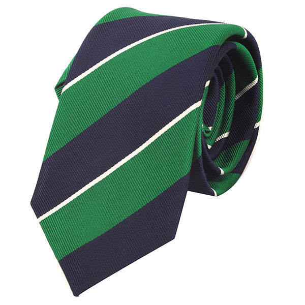 Light Green & Navy Slim Silk Tie - Handmade Silk Wool And Knitted Ties by Tie Doctor