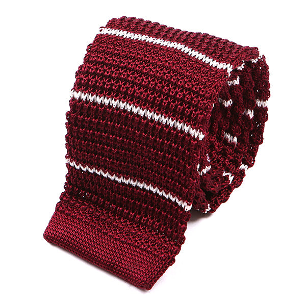 Red Striped Silk Knitted Tie │Style II 6cm - Tie Doctor  
