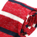 Jide Red Stripe Silk Knitted Tie, One of One