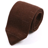 Brown Marl Pointed Wool Knitted Tie 6.5cm