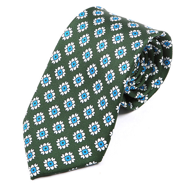 Amadi Dark Green Floral IMS Tie 7.5cm - Tie Doctor  