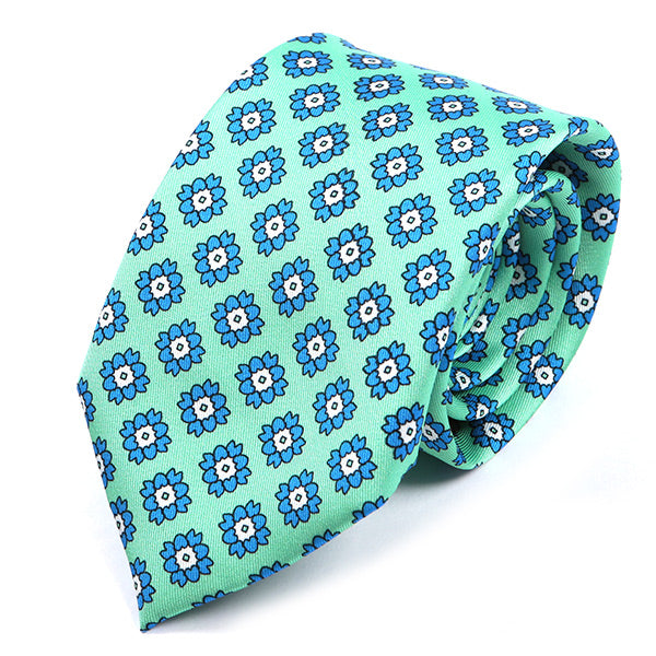 Amadi Light Green Floral IMS Tie 7.5cm - Tie Doctor  