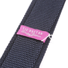 Navy And Pink Polka Dot Pointed Silk Knitted Tie