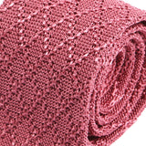 Dark Pink Iza Silk Knitted Tie 6cm