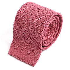 Dark Pink Iza Silk Knitted Tie 6cm - Tie Doctor  