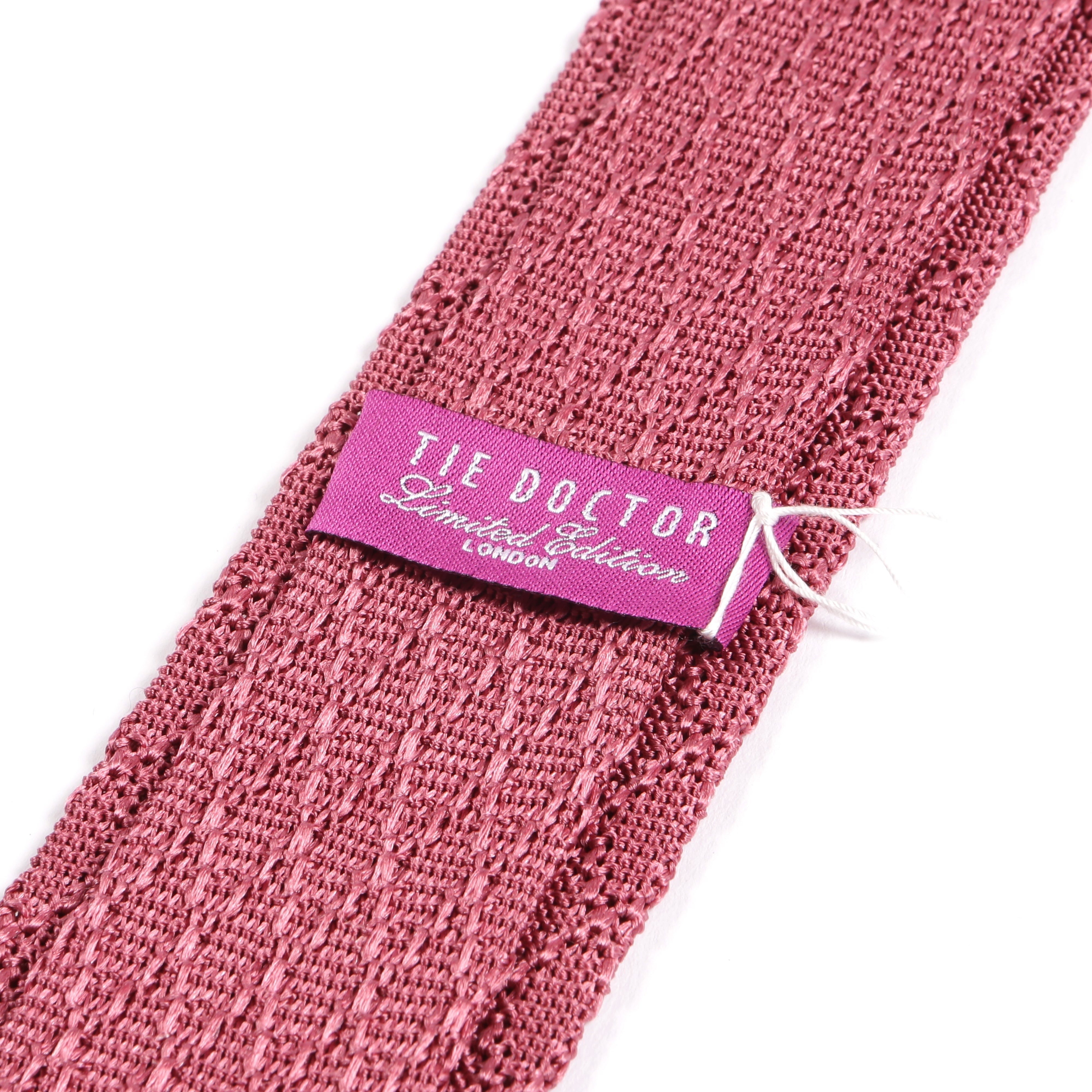 Dark Pink Iza Silk Knitted Tie 6cm