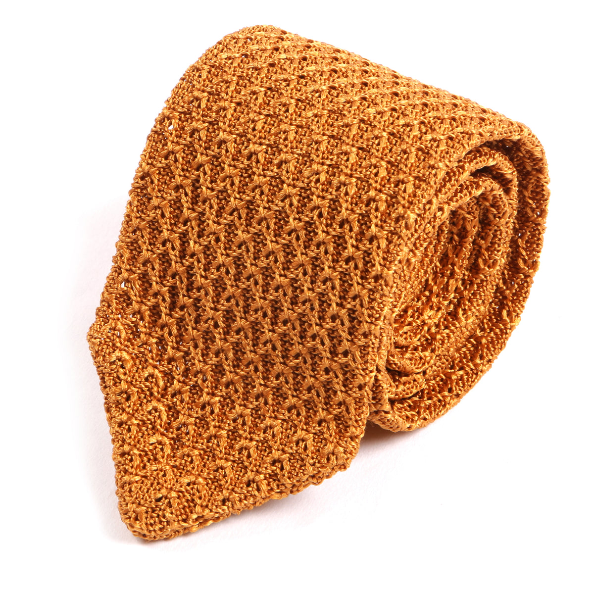 Rustic Bronze Iza Pointed Silk Knitted Tie - Tie Doctor  