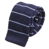 Blue Striped Silk Knitted Tie │ Style III 6cm
