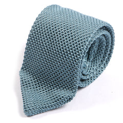 Blue Pointed Silk Knitted Tie 6.5cm - Tie Doctor  