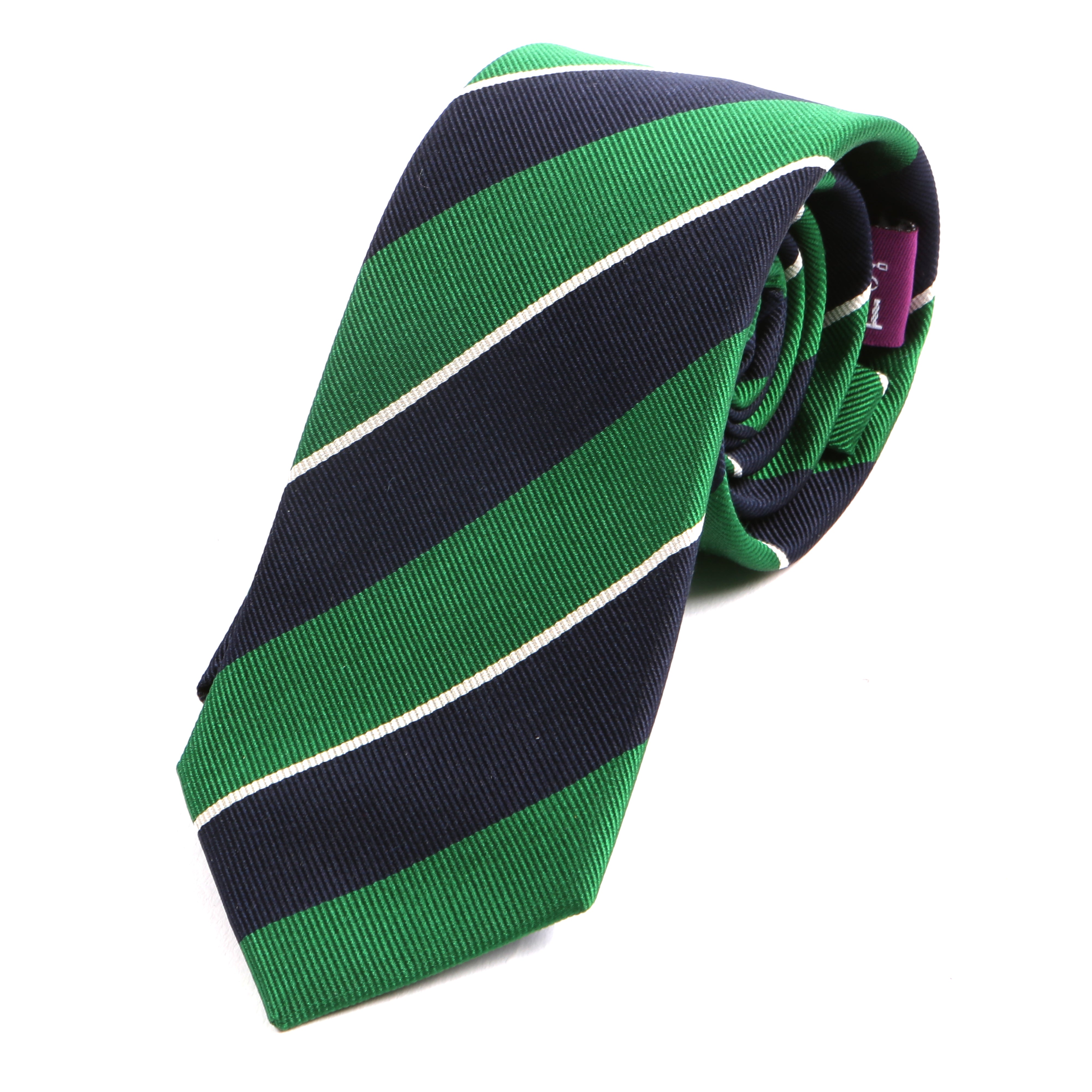 Light Green & Navy Silk Slim Tie | Style II