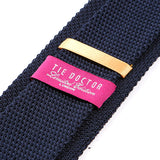 Navy Blue Silk Knitted Tie