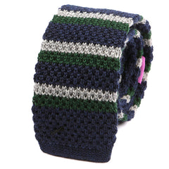 Navy Duo Knitted Wool Tie - Tie Doctor  