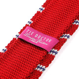 Red Stripe Silk Knitted Tie