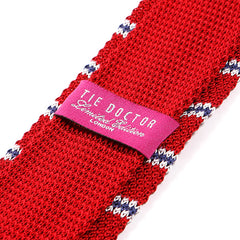 Red Stripe Silk Knitted Tie - Tie Doctor  