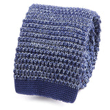 Denim Blue Silk Knitted Tie - Handmade Silk Wool And Knitted Ties by Tie Doctor
