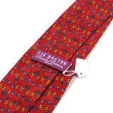 Red Floral Pattern Wide Silk Tie 10cm