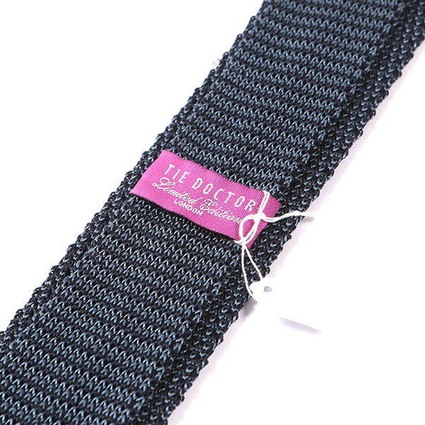 Navy Blue Star Silk Knitted Tie 6cm