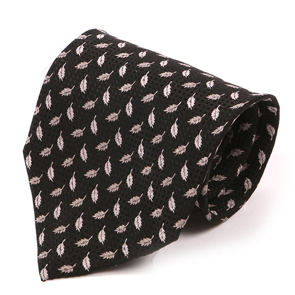 Black & Pink Leaf Wide Silk Tie 9.5cm - Tie Doctor  