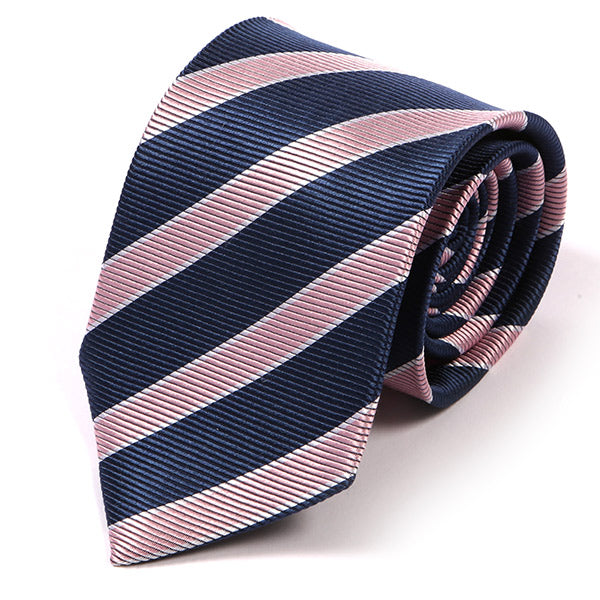 Pink & Blue Striped Silk Tie 8cm - Tie Doctor  