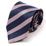 Pink & Blue Striped Silk Tie 8cm