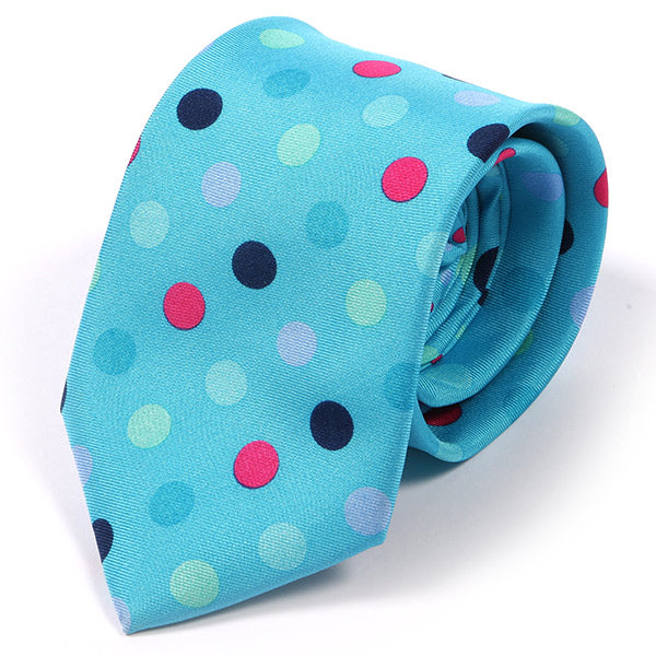 Bold Blue Dot Print Silk Tie 7.5cm - Tie Doctor  