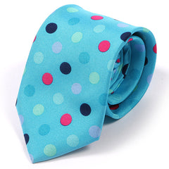 Bold Blue Dot Print Silk Tie 7.5cm - Tie Doctor  
