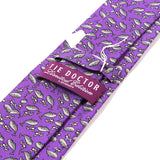 Purple Whale Print Silk Tie 7.5cm