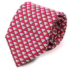 Dark Pink Martini Print Silk Tie 7.5cm - Tie Doctor  