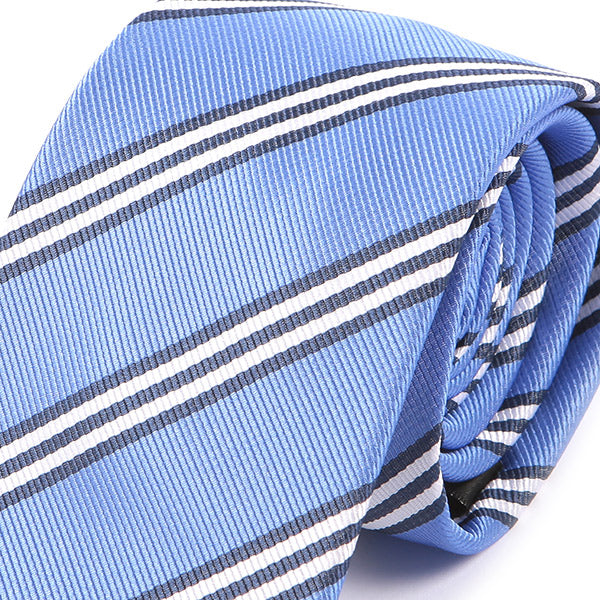 Light Blue Regimental Stripe Tie 7.5cm - Tie Doctor  