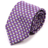 Purple Martini Print Silk Tie 7.5cm