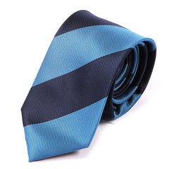 Navy Blue Duo Thick Stripe Tie 7.5cm - Tie Doctor  