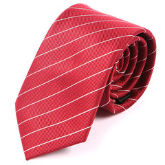 Red Pinstripe Striped Tie 7.5cm - Tie Doctor  