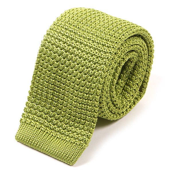 Lime Green Silk Knitted Tie 6cm - Tie Doctor  