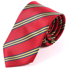 Red Regimental Stripe Tie 7.5cm - Tie Doctor  