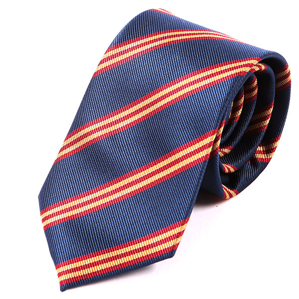 Navy Blue & Red Regimental Stripe Tie 7.5cm - Tie Doctor  