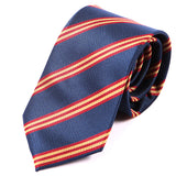 Navy Blue & Red Regimental Stripe Tie 7.5cm