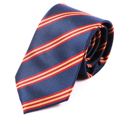 Navy Blue & Red Regimental Stripe Tie 7.5cm - Tie Doctor  
