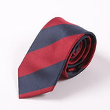 Navy Blue & Dark Red Thick Stripe Tie