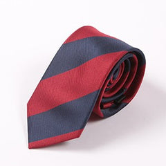 Navy Blue & Dark Red Thick Stripe Tie - Tie Doctor  