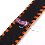 Orange & Navy Blue Striped Silk Knitted Tie 6.5cm