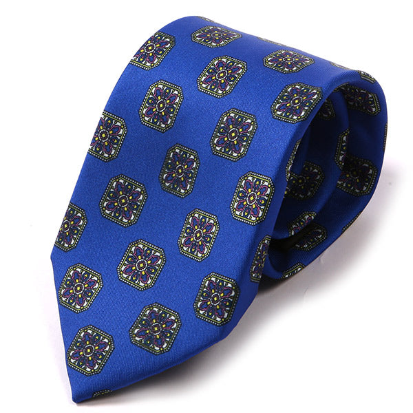 Blue Ring Oga Motif IMS Tie 7.5cm - Tie Doctor  