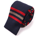 Dami Navy & Red Striped Knitted Tie