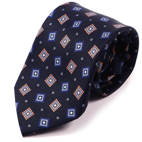 Ade Blue Frame Motif IMS Tie 7.5cm - Tie Doctor  