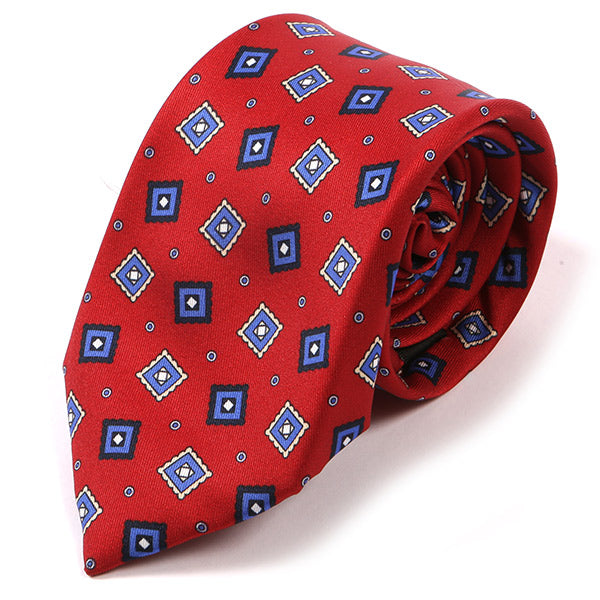 Ade Red Frame Motif IMS Tie 7.5cm - Tie Doctor  