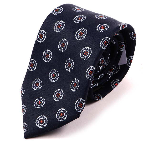 Navy Blue Vivian Circular IMS Tie - Tie Doctor  