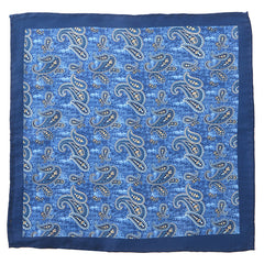 Paisley Blue Marl Pocket Square - Tie Doctor  