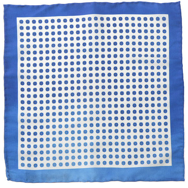 Lars Blue And White Floral Pocket Square - Tie Doctor  