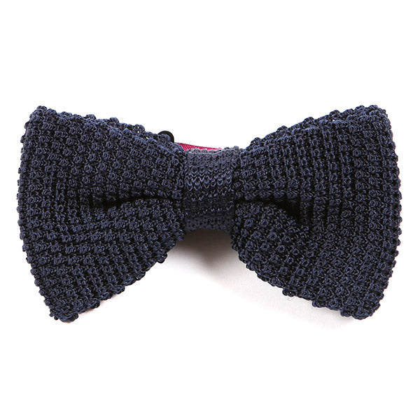 Navy Blue Silk Bow Tie