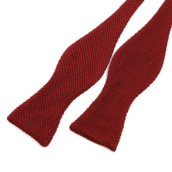Dark Red Self-Tie Silk Knitted Bow Tie - Tie Doctor  